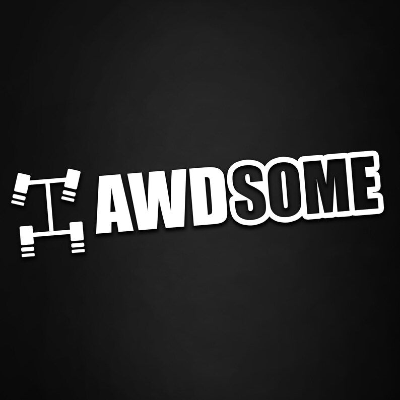 AWDSOME Awesome AWD 4x4 Funny Race Car JDM Vinyl Bumper Window Sticker Decal-MySticker