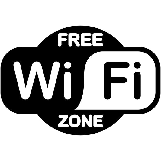 Free WiFi Zone Logo 6" Vinyl Car Decal Window Sticker Business Restaurant Coffee | MySticker